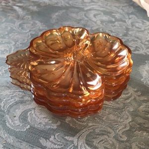 1950s Carnival glass candy dish set